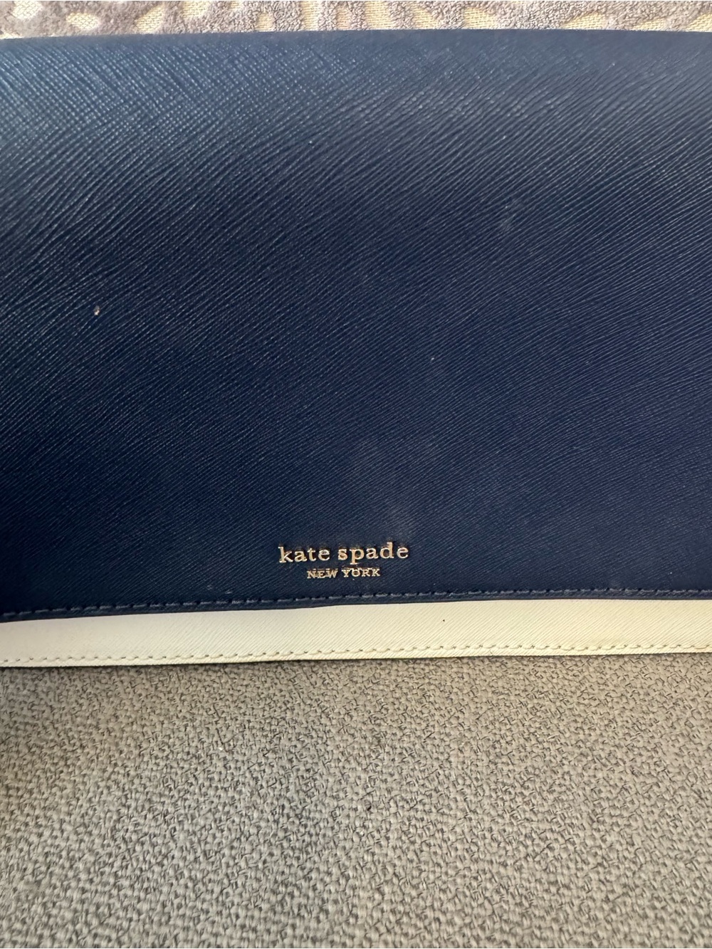kate spade Navy and Cream Crossbody Saffiano Leather Bag